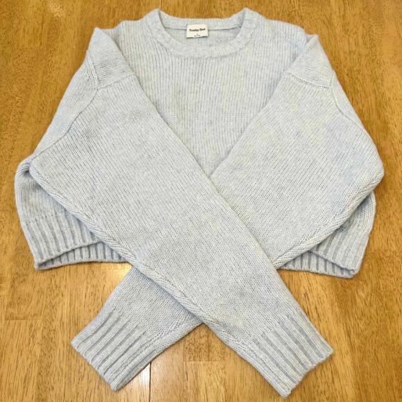 Aritzia Sunday Best Peggy Light Blue Merino Wool Blend Sweater NWOT - Picture 2 of 9